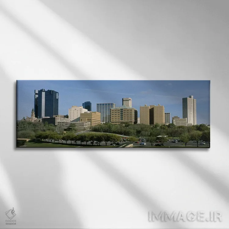 تابلو Fort Worth, Texas, USA,ساختمانها در یک شهر، فورت ورث، تگزاس، آمریکا اثر پانورامیک ایمجز (استودیو عکاسی عریض) - نمای روبهرو روی دیوار
