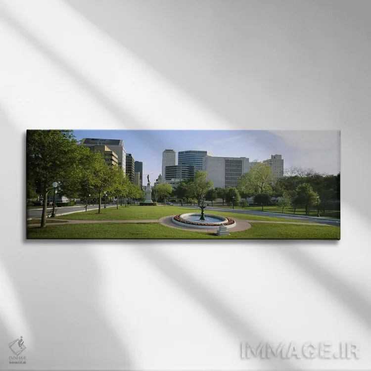 تابلو Austin, Texas, USA,فواره در پارک، آستین، تگزاس، آمریکا اثر پانورامیک ایمجز (استودیو عکاسی عریض) - نمای روبهرو روی دیوار