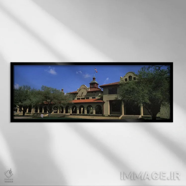 تابلو Livestock Exchange Building, Fort Worth, Texas, USA,نمای ساختمان، ساختمان بورس دام، فورت ورث، تگزاس، آمریکا اثر پانورامیک ایمجز (استودیو عکاسی عریض) - نمای قابدار مشکی