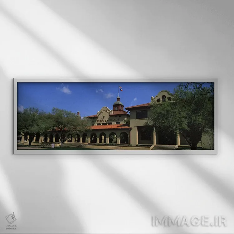 تابلو Livestock Exchange Building, Fort Worth, Texas, USA,نمای ساختمان، ساختمان بورس دام، فورت ورث، تگزاس، آمریکا اثر پانورامیک ایمجز (استودیو عکاسی عریض) - نمای قابدار سفید