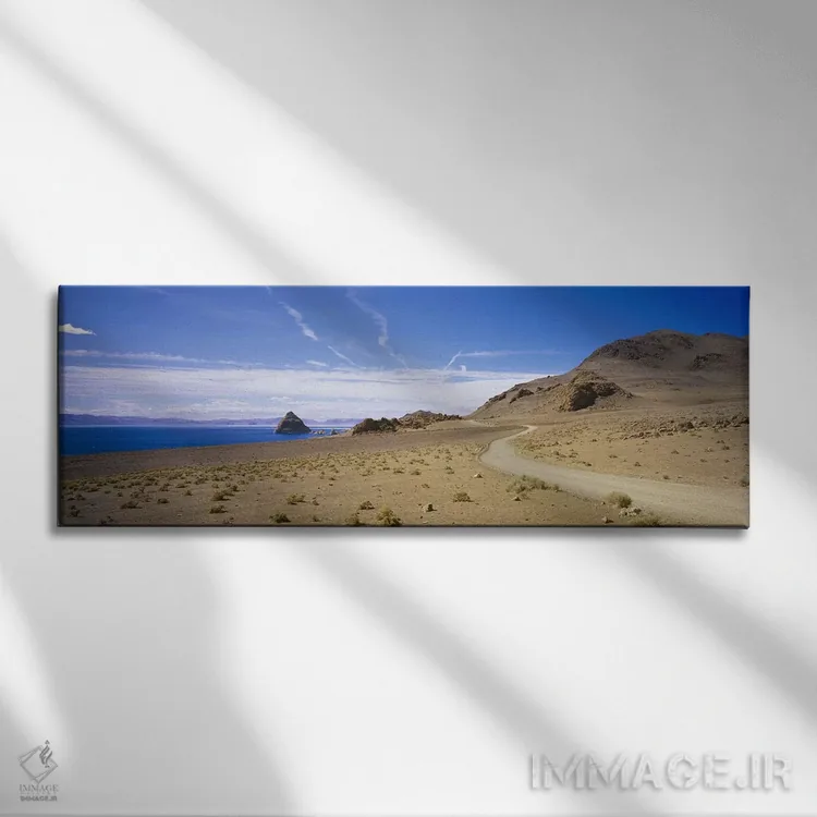 تابلو Pyramid Lake Indian Reservation, Nevada, USA,نمای دور از هرم از جاده دیدنی، منطقه سرخپوستی دریاچه پیرامید، نوادا، آمریکا اثر پانورامیک ایمجز (استودیو عکاسی عریض) - نمای روبهرو روی دیوار