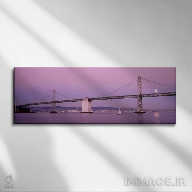 تابلو Bay Bridge, San Francisco, California, USA,پل معلق روی خلیج، پل بی، سانفرانسیسکو، کالیفرنیا، آمریکا اثر پانورامیک ایمجز (استودیو عکاسی عریض) - نمای روبهرو روی دیوار