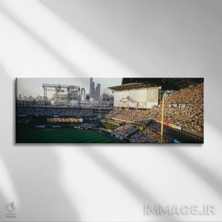 تابلو ورزشگاه سیفکو، سیاتل، واشینگتن اثر پانورامیک ایمجز (استودیو عکاسی عریض) - نمای روبهرو روی دیوار