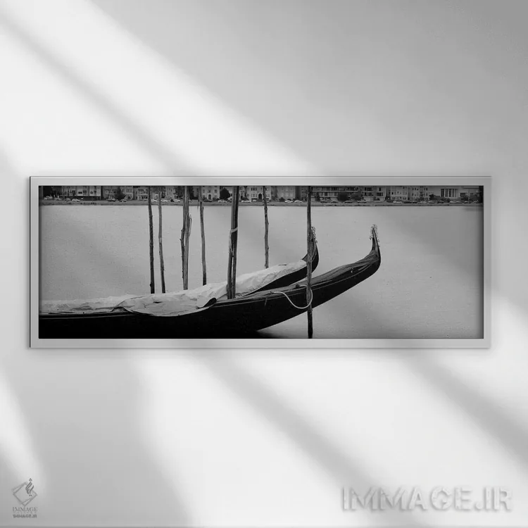 تابلو Oakland, California, USA,گوندولا در دریاچه، اوکلند، کالیفرنیا، آمریکا اثر پانورامیک ایمجز (استودیو عکاسی عریض) - نمای قابدار سفید