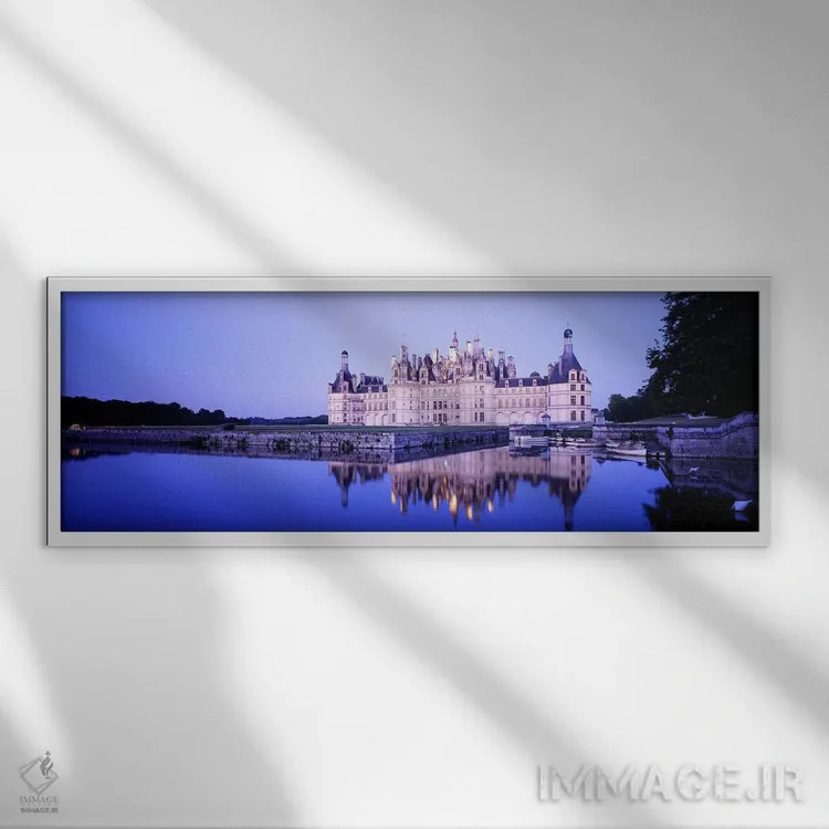 تابلو Loire Valley, France,قلعه شاتو دو شامبور در غروب، دره لوآر، فرانسه اثر پانورامیک ایمجز (استودیو عکاسی عریض) - نمای قابدار سفید