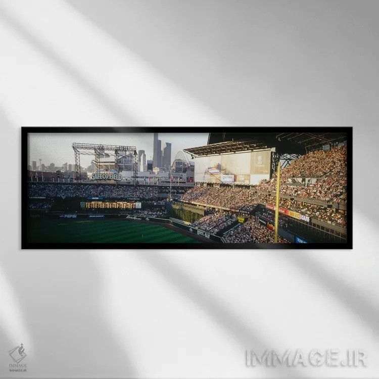 تابلو ورزشگاه سیفکو، سیاتل، واشینگتن اثر پانورامیک ایمجز (استودیو عکاسی عریض) - نمای قابدار مشکی