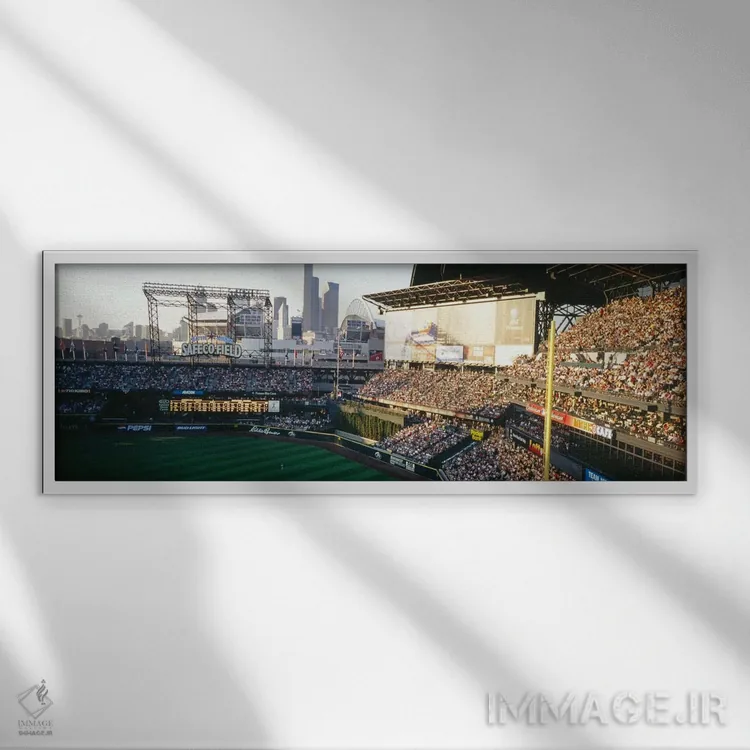 تابلو ورزشگاه سیفکو، سیاتل، واشینگتن اثر پانورامیک ایمجز (استودیو عکاسی عریض) - نمای قابدار سفید
