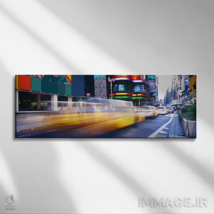 تابلو Times Square, New York City, New York, USA,نمایی با حرکت محو شده از ترافیک، میدان تایمز، نیویورک، آمریکا اثر پانورامیک ایمجز (استودیو عکاسی عریض) - نمای روبهرو روی دیوار