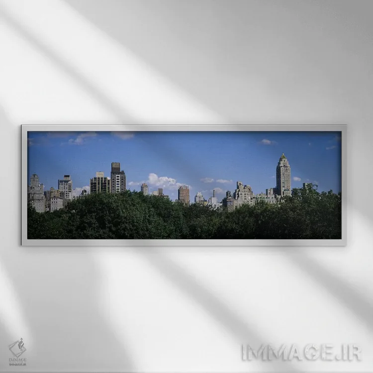 تابلو New York City, New York State, USA,ساختمانها در شهر، منهتن، نیویورک، ایالت نیویورک، آمریکا اثر پانورامیک ایمجز (استودیو عکاسی عریض) - نمای قابدار سفید