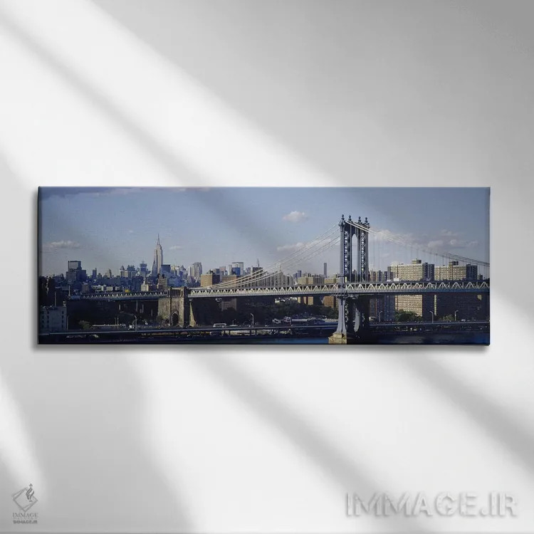 تابلو Manhattan, New York City, New York State, USA,پل منهتن بر فراز رودخانه، منهتن، نیویورک، ایالات متحده اثر پانورامیک ایمجز (استودیو عکاسی عریض) - نمای روبهرو روی دیوار