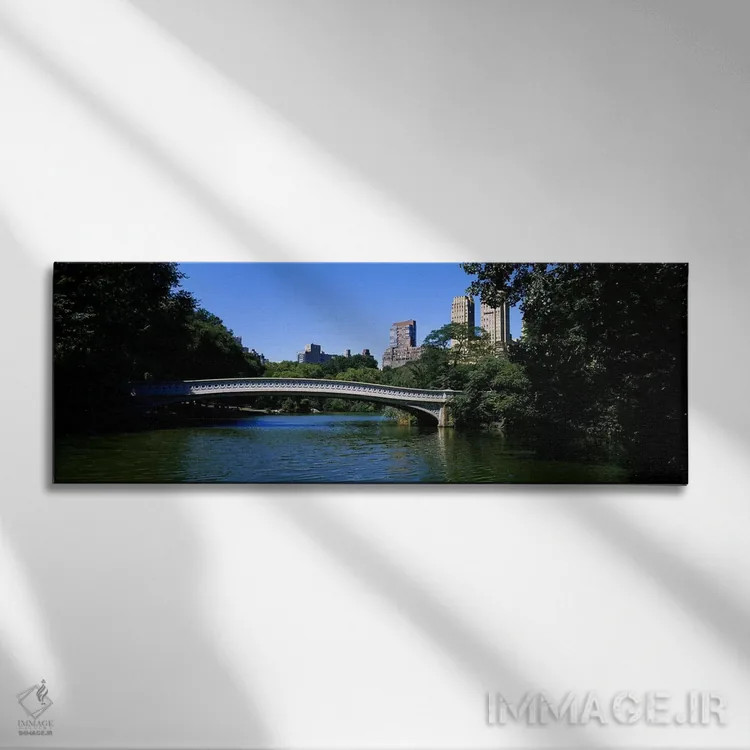 تابلو Manhattan, NYC, New York City, New York State, USA,پل بو بر فراز یک دریاچه، منهتن، نیویورک، ایالات متحده اثر پانورامیک ایمجز (استودیو عکاسی عریض) - نمای روبهرو روی دیوار