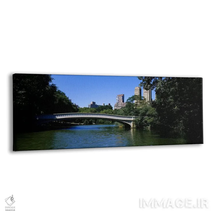 تابلو Manhattan, NYC, New York City, New York State, USA,پل بو بر فراز یک دریاچه، منهتن، نیویورک، ایالات متحده اثر پانورامیک ایمجز (استودیو عکاسی عریض) - نمای پرسپکتیو محصول