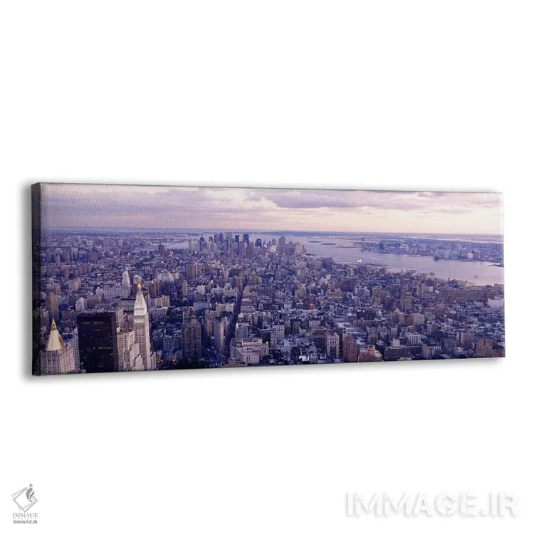 تابلو Manhattan, NYC, New York City, New York State, USA,منظرهٔ هوایی از بالای ساختمان امپایر استیت، منهتن، نیویورک، ایالات متحده اثر پانورامیک ایمجز (استودیو عکاسی عریض) - نمای پرسپکتیو محصول