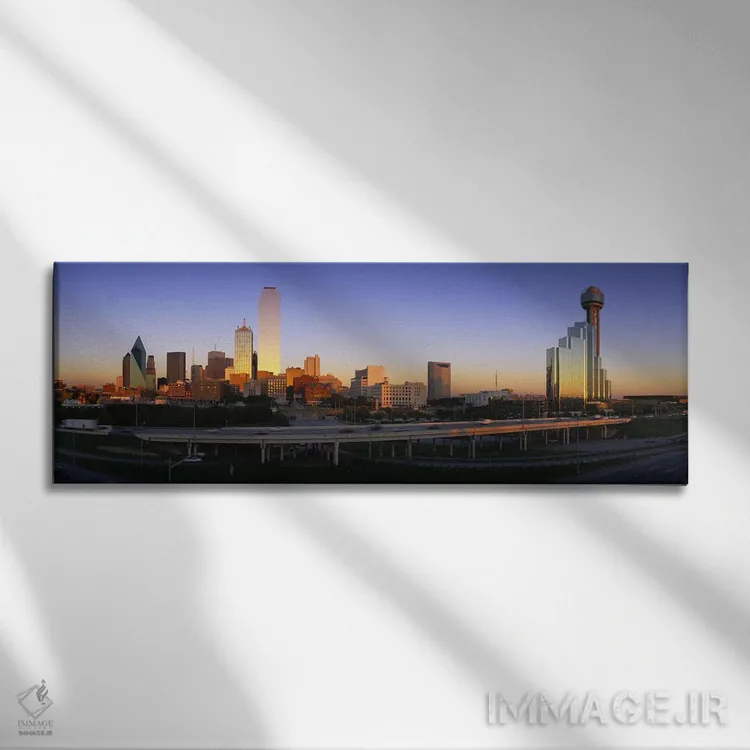 تابلو Dallas, Texas, USA,آسمانخراشها در شهر، دالاس، تگزاس، ایالات متحده اثر پانورامیک ایمجز (استودیو عکاسی عریض) - نمای روبهرو روی دیوار