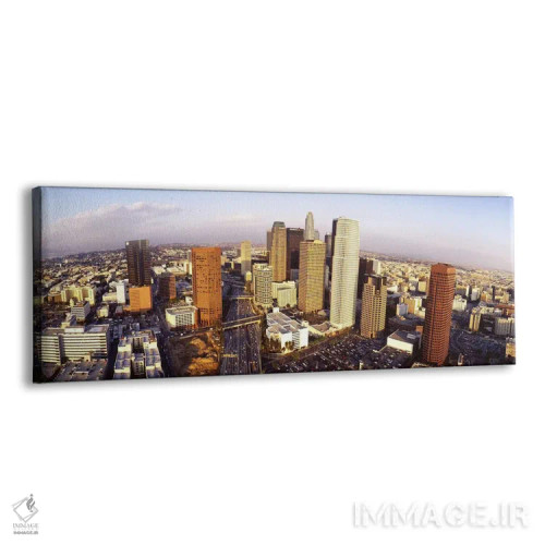 تابلو Los Angeles, California, USA,نمای زاویه بالا از منطقه مالی، لسآنجلس، کالیفرنیا، ایالات متحده اثر پانورامیک ایمجز (استودیو عکاسی عریض) - نمای پرسپکتیو محصول