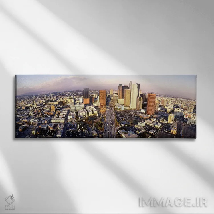 تابلو California, Los Angeles, Financial District,ایالات متحده، کالیفرنیا، لسآنجلس، منطقه مالی اثر پانورامیک ایمجز (استودیو عکاسی عریض) - نمای روبهرو روی دیوار