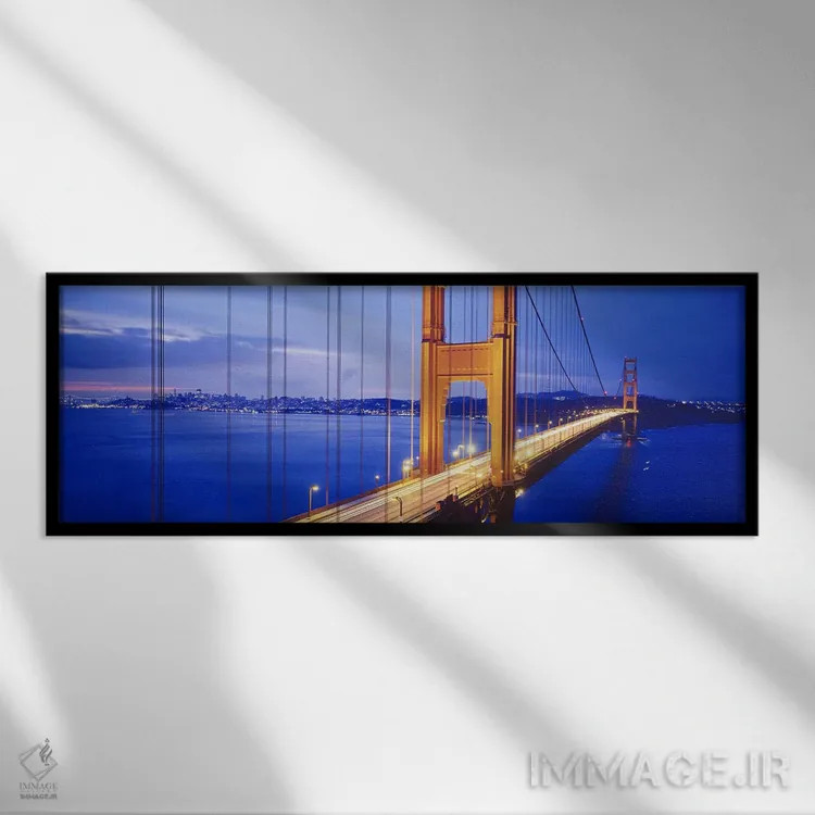 تابلو San Francisco, California, USA #3,پل گلدن گیت، سانفرانسیسکو، کالیفرنیا، ایالات متحده (نمونه ۳) اثر پانورامیک ایمجز (استودیو عکاسی عریض) - نمای قابدار مشکی