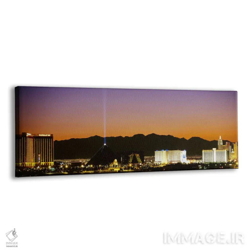 تابلو Las Vegas, Nevada, USA,ساختمانهای روشن در شب، لاس وگاس، نوادا، ایالات متحده اثر پانورامیک ایمجز (استودیو عکاسی عریض) - نمای پرسپکتیو محصول