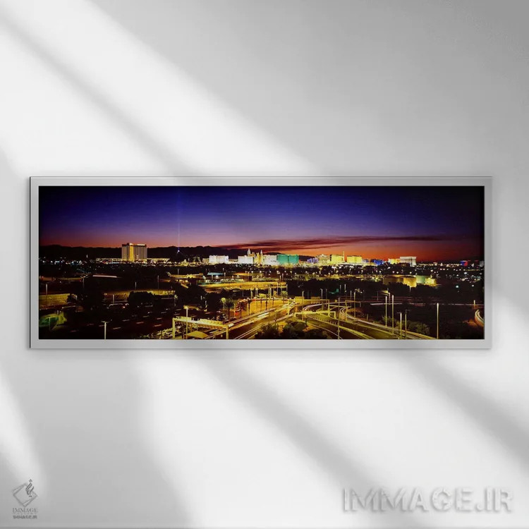 تابلو لاس وگاس، نوادا اثر پانورامیک ایمجز (استودیو عکاسی عریض) - نمای قابدار سفید