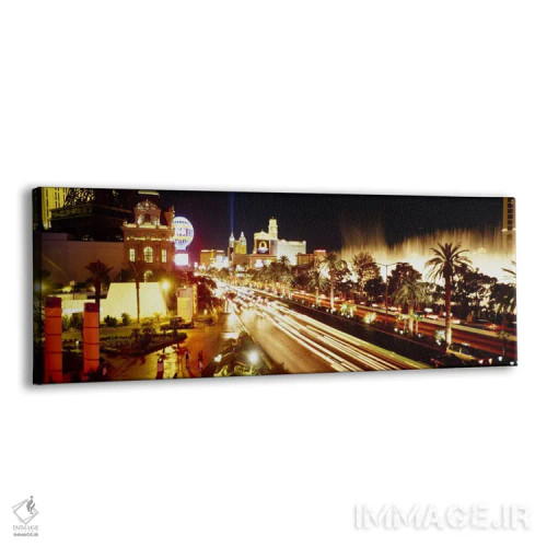 تابلو Las Vegas, Nevada, USA #2,ساختمانهای روشن در شب، لاس وگاس، نوادا، ایالات متحده (نمونه ۲) اثر پانورامیک ایمجز (استودیو عکاسی عریض) - نمای پرسپکتیو محصول
