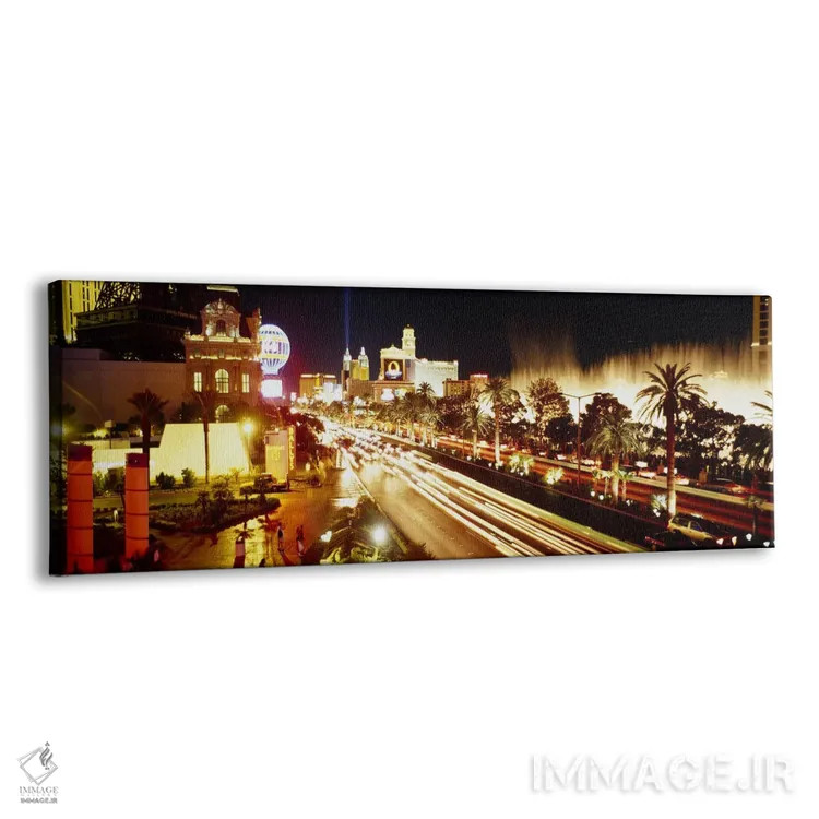 تابلو Las Vegas, Nevada, USA #2,ساختمانهای روشن در شب، لاس وگاس، نوادا، ایالات متحده (نمونه ۲) اثر پانورامیک ایمجز (استودیو عکاسی عریض) - نمای پرسپکتیو محصول