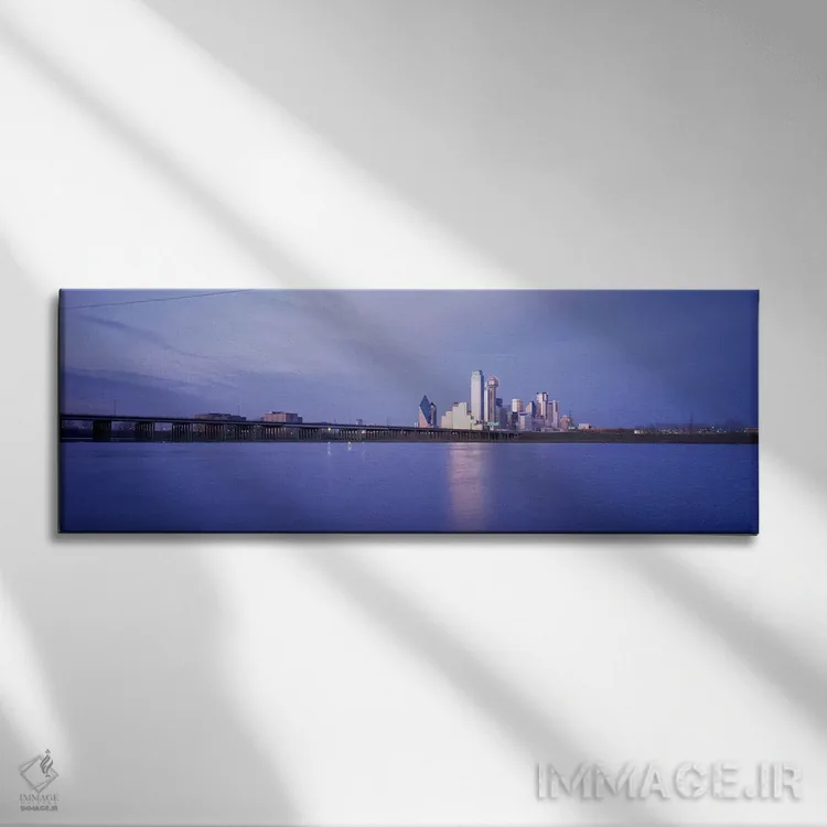 تابلو Dallas, Texas, USA,ساختمانها در کناره آب، دالاس، تگزاس، ایالات متحده اثر پانورامیک ایمجز (استودیو عکاسی عریض) - نمای روبهرو روی دیوار