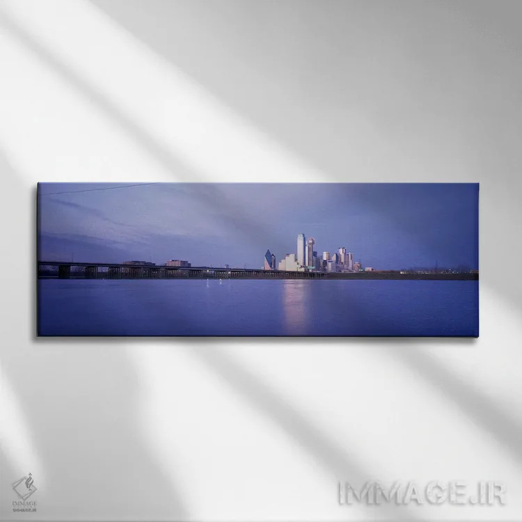 تابلو Dallas, Texas, USA,ساختمانها در کناره آب، دالاس، تگزاس، ایالات متحده اثر پانورامیک ایمجز (استودیو عکاسی عریض) - نمای روبهرو روی دیوار