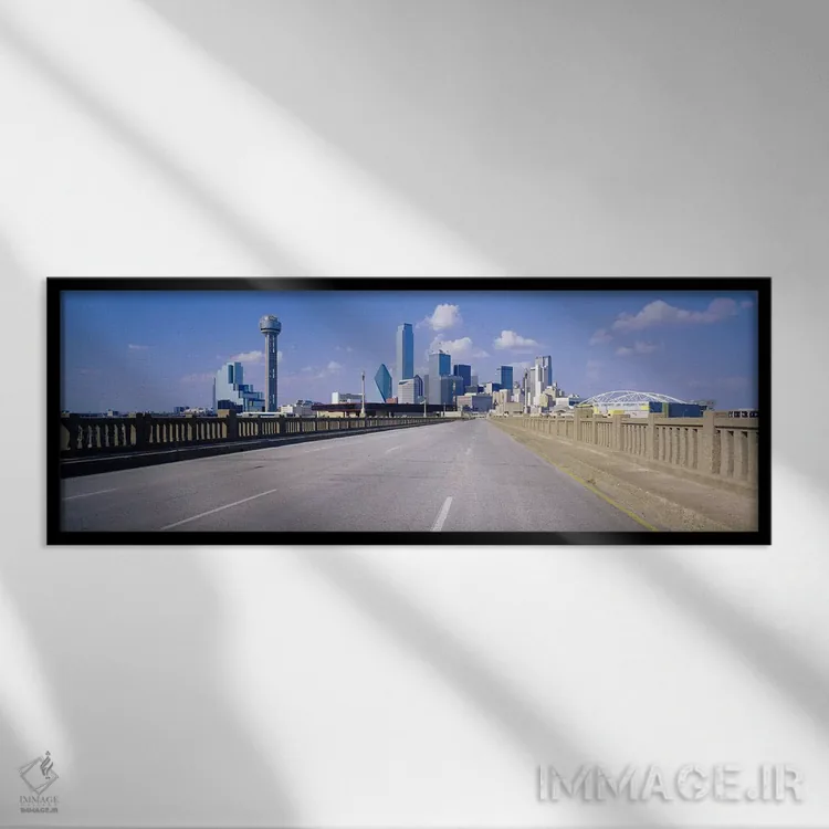 تابلو Dallas, Texas, USA #2,ساختمانها در شهر، دالاس، تگزاس، ایالات متحده (نمونه ۲) اثر پانورامیک ایمجز (استودیو عکاسی عریض) - نمای قابدار مشکی