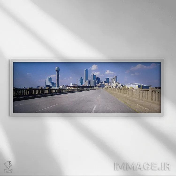 تابلو Dallas, Texas, USA #2,ساختمانها در شهر، دالاس، تگزاس، ایالات متحده (نمونه ۲) اثر پانورامیک ایمجز (استودیو عکاسی عریض) - نمای قابدار سفید