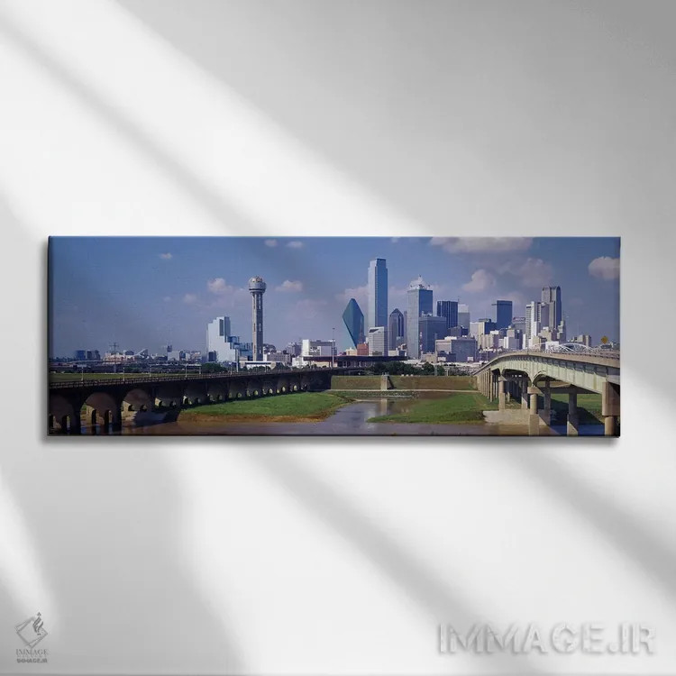 تابلو Dallas, Texas, USA,ساختمانهای اداری در شهر، دالاس، تگزاس، ایالات متحده اثر پانورامیک ایمجز (استودیو عکاسی عریض) - نمای روبهرو روی دیوار