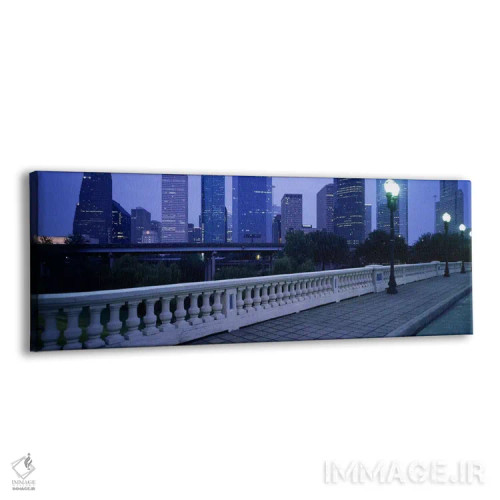 تابلو Texas, USA,ساختمانهای روشن در غروب، هیوستون، تگزاس، ایالات متحده اثر پانورامیک ایمجز (استودیو عکاسی عریض) - نمای پرسپکتیو محصول