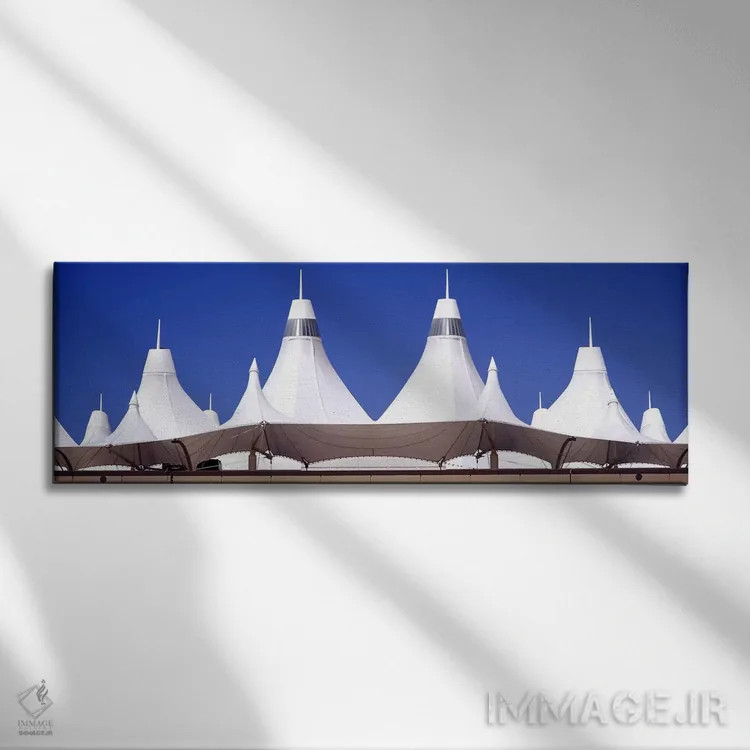 تابلو Denver, Colorado, USA,سقف ترمینال فرودگاه، فرودگاه بینالمللی دنور، کلرادو، ایالات متحده اثر پانورامیک ایمجز (استودیو عکاسی عریض) - نمای روبهرو روی دیوار