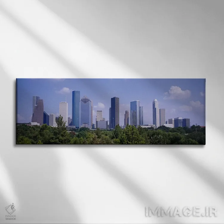 تابلو Texas, USA,ساختمانها در شهر، هیوستون، تگزاس، ایالات متحده اثر پانورامیک ایمجز (استودیو عکاسی عریض) - نمای روبهرو روی دیوار