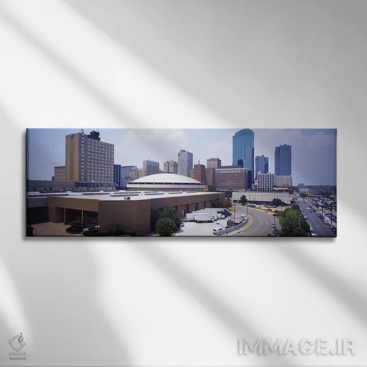 تابلو Texas, USA,نمای زاویه بالا از ساختمانهای اداری شهر، دالاس، تگزاس، ایالات متحده اثر پانورامیک ایمجز (استودیو عکاسی عریض) - نمای روبهرو روی دیوار