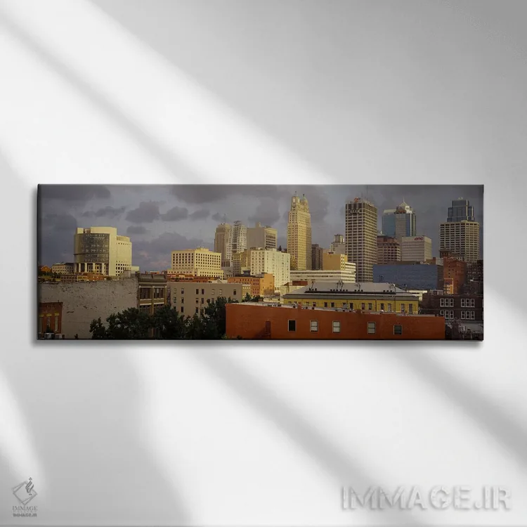تابلو Missouri, USA,ساختمانها در شهر، کانزاس سیتی، میزوری، ایالات متحده اثر پانورامیک ایمجز (استودیو عکاسی عریض) - نمای روبهرو روی دیوار