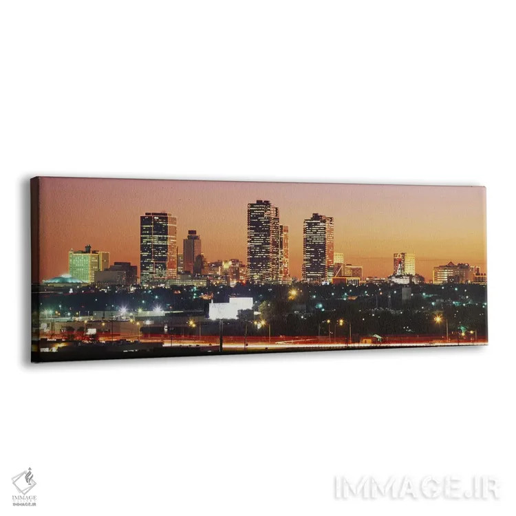 تابلو Fort Worth, Texas, USA,ساختمانهای روشن در غروب، فورت ورث، تگزاس، ایالات متحده اثر پانورامیک ایمجز (استودیو عکاسی عریض) - نمای پرسپکتیو محصول