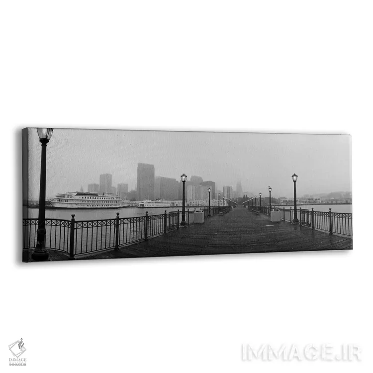 تابلو California, USA,چراغهای خیابانی روی یک پل، سانفرانسیسکو، کالیفرنیا، ایالات متحده اثر پانورامیک ایمجز (استودیو عکاسی عریض) - نمای پرسپکتیو محصول