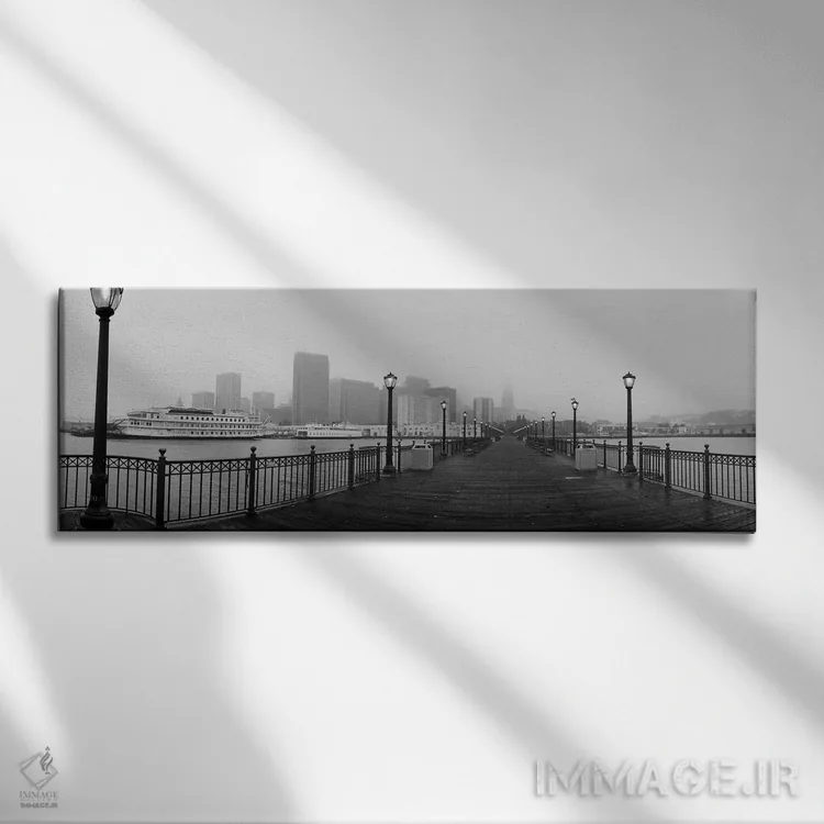 تابلو California, USA,چراغهای خیابانی روی یک پل، سانفرانسیسکو، کالیفرنیا، ایالات متحده اثر پانورامیک ایمجز (استودیو عکاسی عریض) - نمای روبهرو روی دیوار