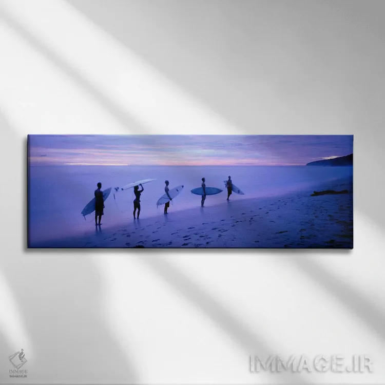 تابلو موجسواران در ساحل، کاستاریکا اثر پانورامیک ایمجز (استودیو عکاسی عریض) - نمای روبهرو روی دیوار
