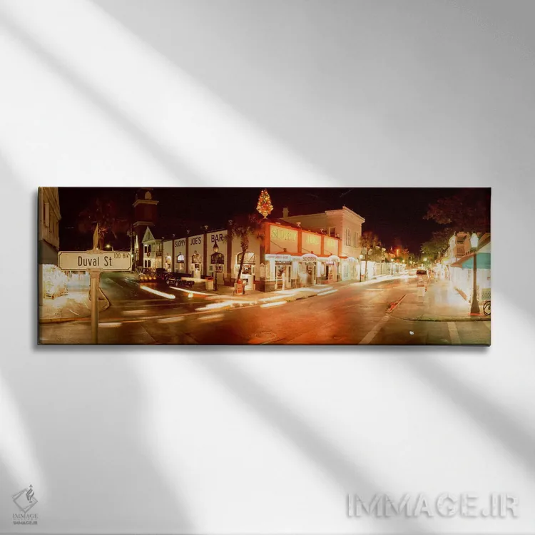 تابلو Duval Street, Key West, Monroe County, Florida, USA,بار اسلاپی جو، خیابان دووال، کی وست، فلوریدا، ایالات متحده اثر پانورامیک ایمجز (استودیو عکاسی عریض) - نمای روبهرو روی دیوار