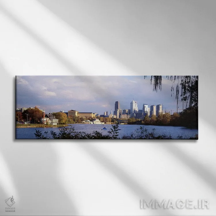 تابلو فیلادلفیا، پنسیلوانیا، ایالات متحده (نمونه ۴) اثر پانورامیک ایمجز (استودیو عکاسی عریض) - نمای روبهرو روی دیوار