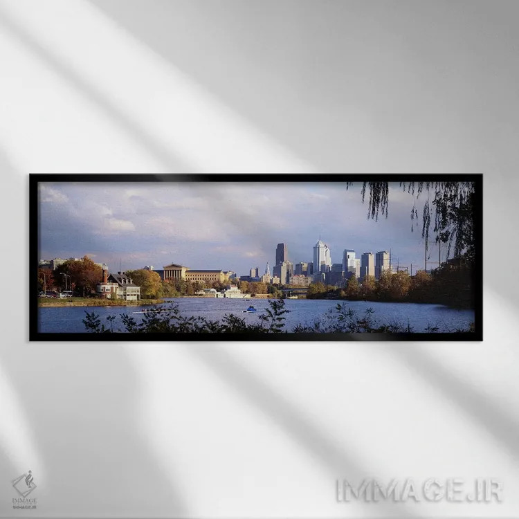 تابلو فیلادلفیا، پنسیلوانیا، ایالات متحده (نمونه ۴) اثر پانورامیک ایمجز (استودیو عکاسی عریض) - نمای قابدار مشکی