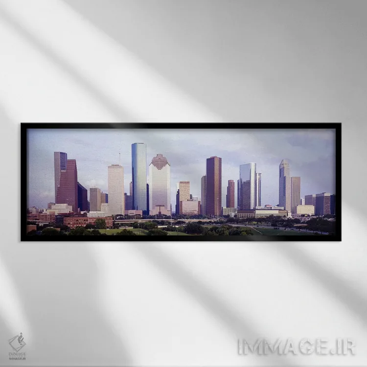 تابلو هیوستون، تگزاس، ایالات متحده (نمونه ۲) اثر پانورامیک ایمجز (استودیو عکاسی عریض) - نمای قابدار مشکی