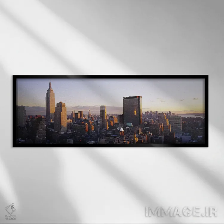 تابلو Manhattan, New York City, New York State, USA,ساختمانها در شهر، منهتن، نیویورک، ایالات متحده اثر پانورامیک ایمجز (استودیو عکاسی عریض) - نمای قابدار مشکی