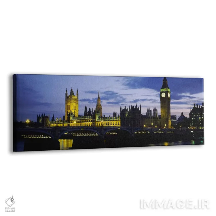 تابلو London, England, United Kingdom,کاخ وستمینستر در شب، لندن، انگلستان، بریتانیا اثر پانورامیک ایمجز (استودیو عکاسی عریض) - نمای پرسپکتیو محصول
