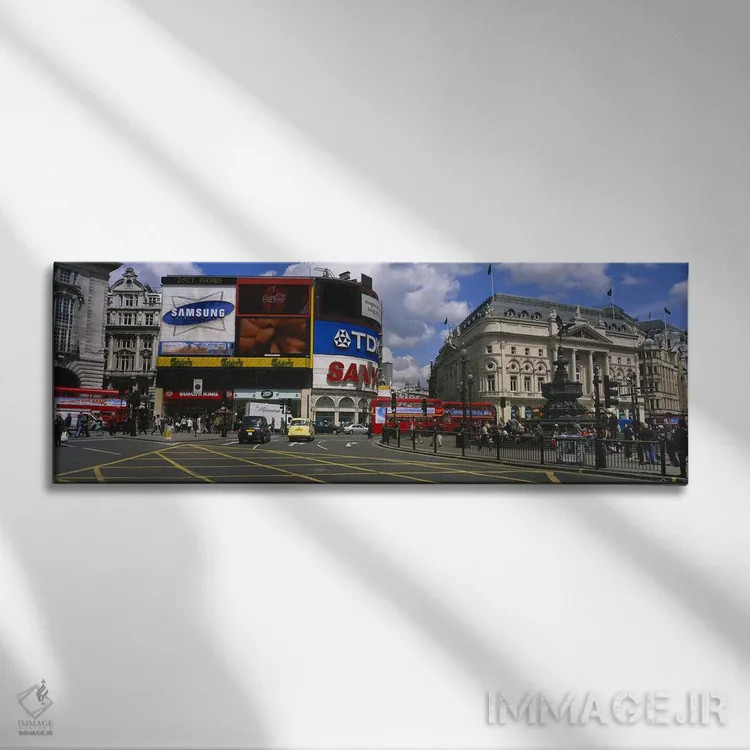 تابلو Piccadilly Circus, London, England, United Kingdom,صحنه روزانه اول، پیکادلی سرکس، لندن، انگلستان، بریتانیا اثر پانورامیک ایمجز (استودیو عکاسی عریض) - نمای روبهرو روی دیوار