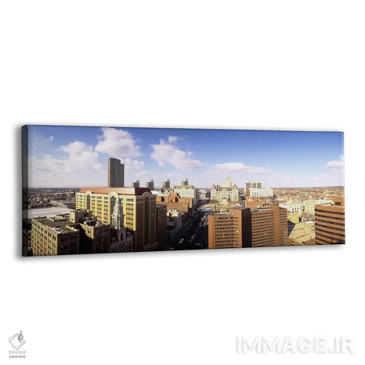 تابلو Albany, New York, USA,نمای شهری ابری، آلبانی، نیویورک، آمریکا اثر پانورامیک ایمجز (استودیو عکاسی عریض) - نمای پرسپکتیو محصول