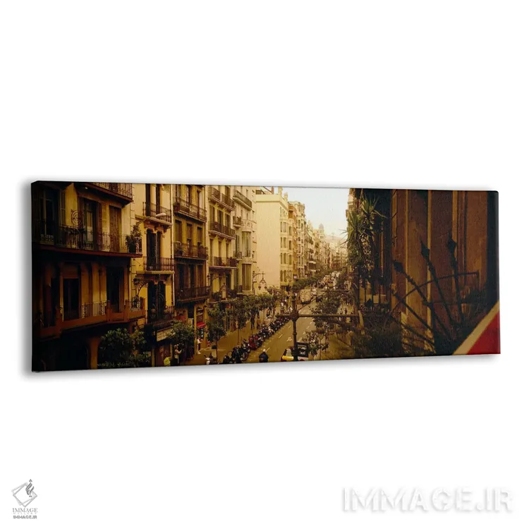 تابلو Barcelona, Catalonia, Spain,چشم‌انداز شهری بارسلونا، کاتالونیا، اسپانیا اثر پانورامیک ایمجز (استودیو عکاسی عریض) - نمای پرسپکتیو محصول