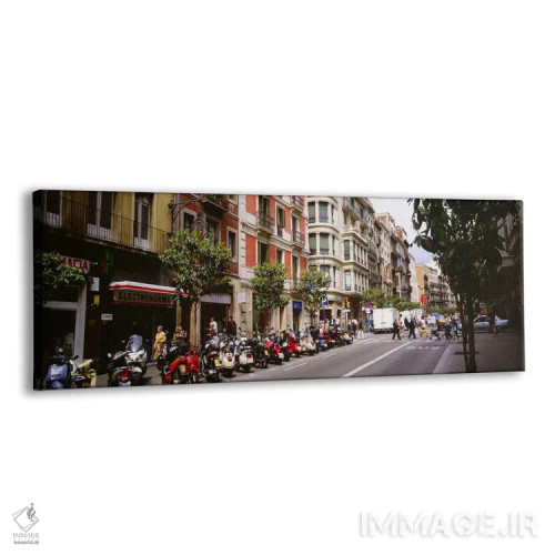 تابلو صحنه خیابانی بارسلونا، اسپانیا اثر پانورامیک ایمجز (استودیو عکاسی عریض) - نمای پرسپکتیو محصول