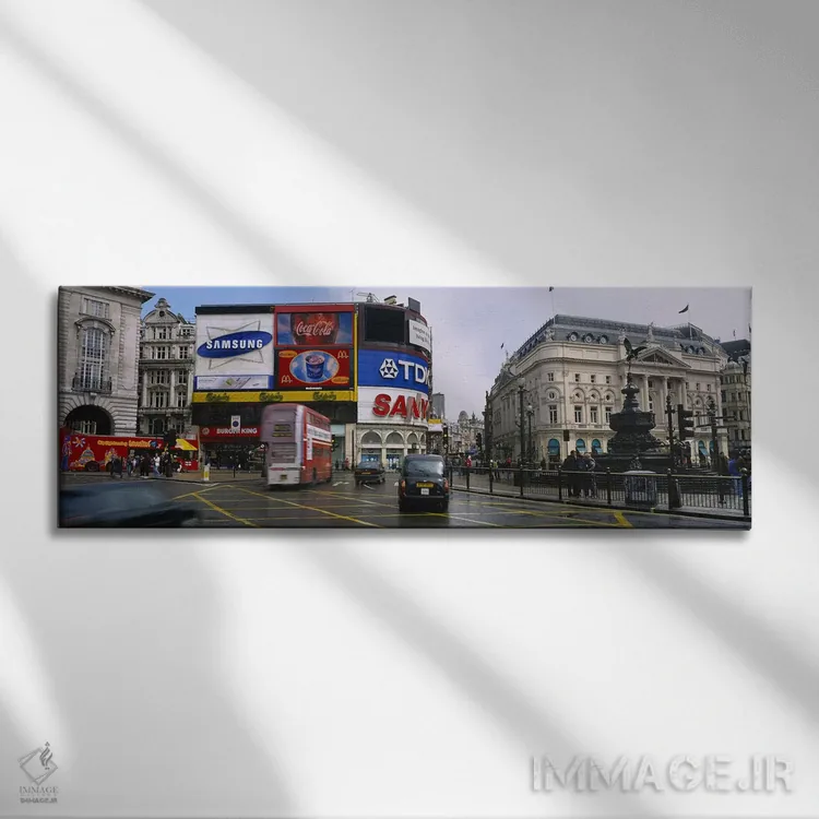 تابلو Piccadilly Circus, London, England, United Kingdom,صحنه روزانه دوم، پیکادلی سرکس، لندن، انگلستان، بریتانیا اثر پانورامیک ایمجز (استودیو عکاسی عریض) - نمای روبهرو روی دیوار